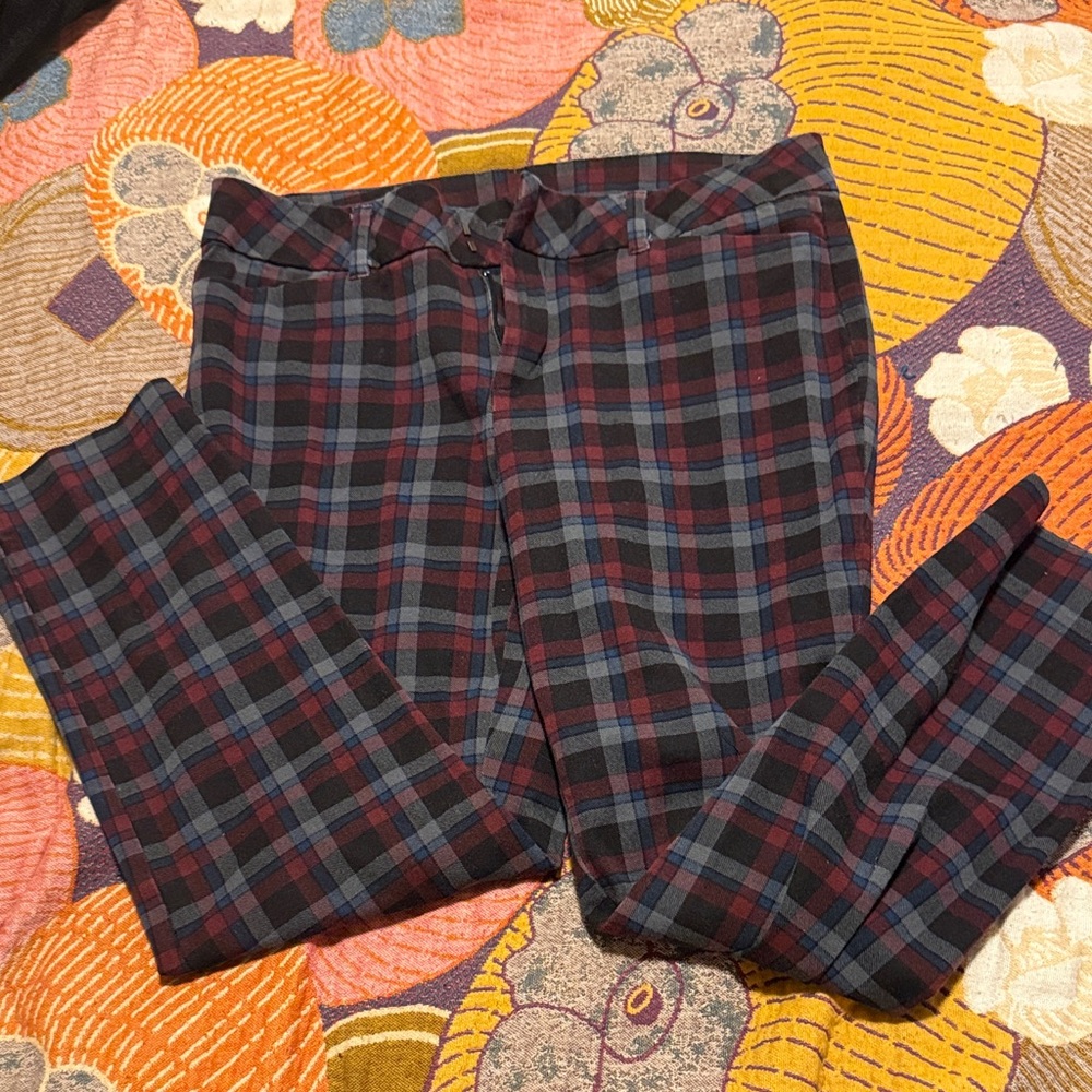 Faded Glory Black and Red Plaid Pants